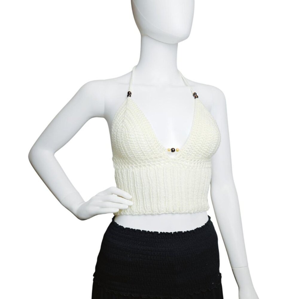 ๐ธ Handmade Crochet + Knit Ribโ Halter Top ๐ธ - Picture 7 of 7